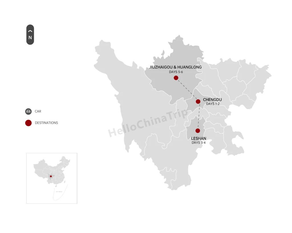 7-Day Chengdu and Jiuzhaigou Fairyland Tour