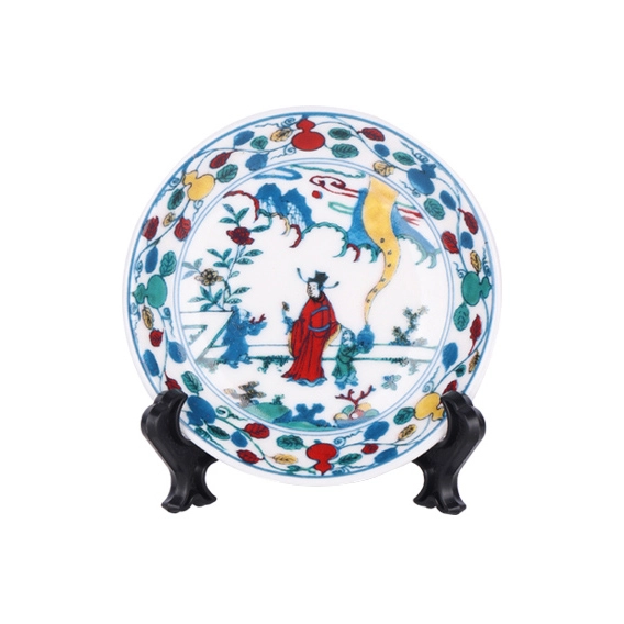 Suzhou Museum Porcelain Pattern Mini Plate Magnet – Ceramic Fridge Decor with Traditional Chinese Motifs