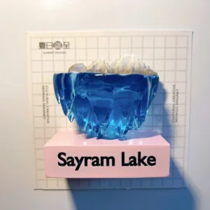 Product Description: Xinjiang Sayram Lake Cultural & Creative Fridge Magnet – A Slice of Alpine Serenity