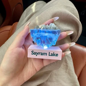 Product Description: Xinjiang Sayram Lake Cultural & Creative Fridge Magnet – A Slice of Alpine Serenity