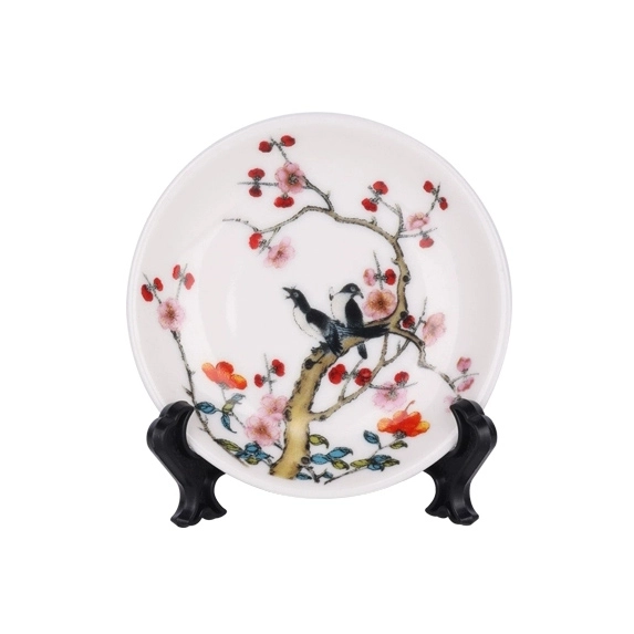 Suzhou Museum Porcelain Pattern Mini Plate Magnet – Ceramic Fridge Decor with Traditional Chinese Motifs