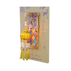 Glowing Humble Administrator’s Garden Magnet – Wisteria-Window Lantern Fridge Sticker