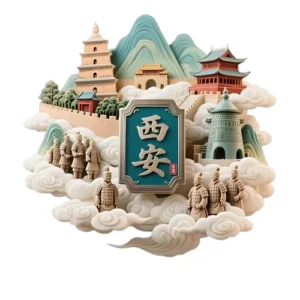 Xi'an Metal Relief Fridge Magnet Set – Iconic Landmarks in Miniature Art