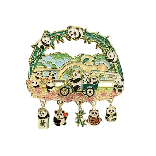 Chengdu Panda Fridge Magnet – Cute Sichuan souvenir blending giant panda charm with a nod to Xi’an’s cultural vibes