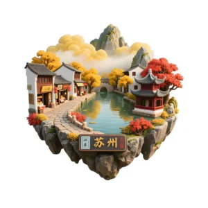Suzhou Landmark Magnetic Fridge Stickers – Charming Souvenirs Featuring Classic Gardens & Canal Scenes!